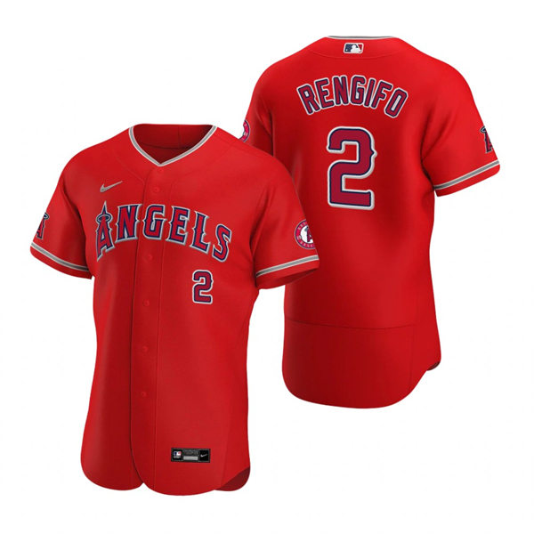 Mens Los Angeles Angels #2 Luis Rengifo Nike Scarlet Alternate FlexBase Player Jersey