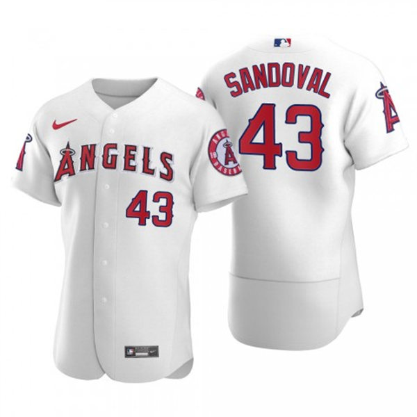 Mens Los Angeles Angels #43 Patrick Sandoval Nike White Home FlexBase Player Jersey