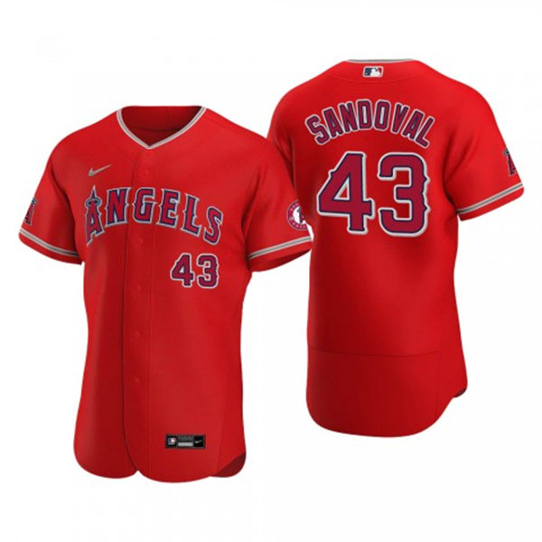 Mens Los Angeles Angels #43 Patrick Sandoval Nike Scarlet Alternate FlexBase Player Jersey