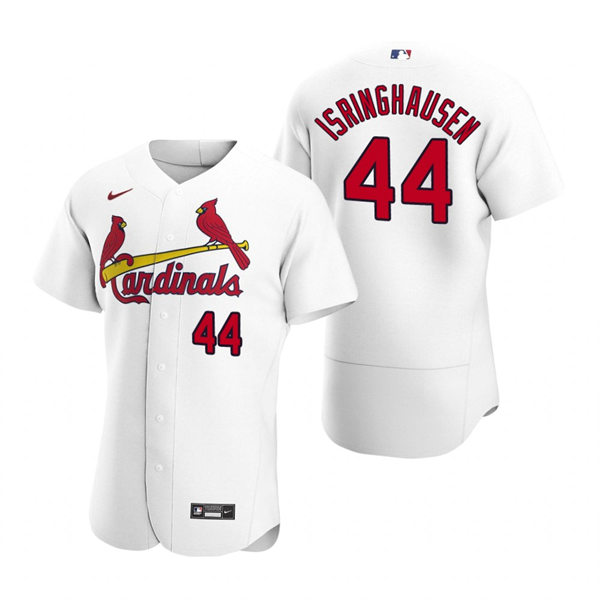 Mens St. Louis Cardinals Retired Player #44 Jason Isringhausen Nike White Home FlexBase Jersey