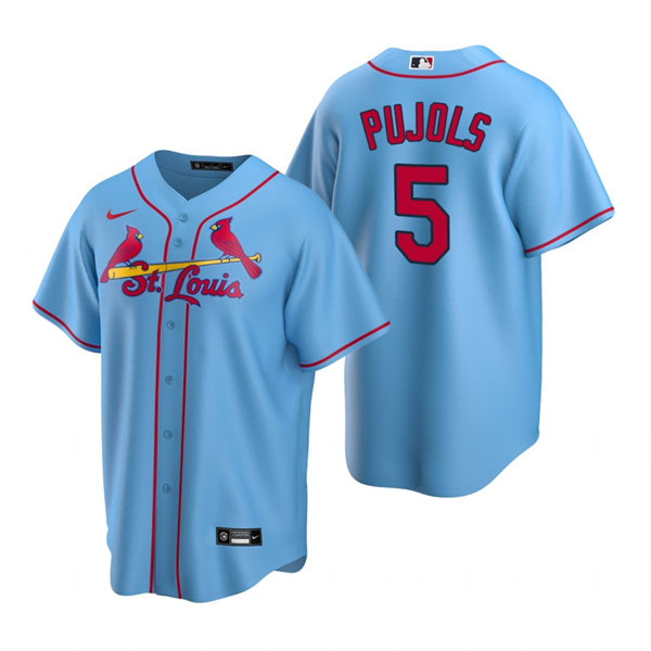 Youth St. Louis Cardinals #5 Albert Pujols Nike Light Blue Alternate CoolBase Jersey