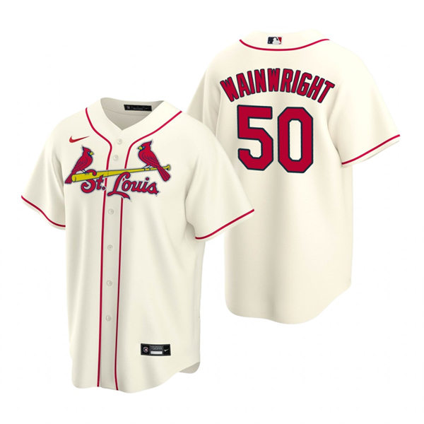 Youth St. Louis Cardinals #50 Adam Wainwright Nike Cream Alternate CoolBase Jersey