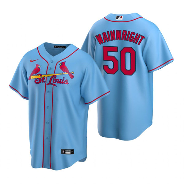Youth St. Louis Cardinals #50 Adam Wainwright Nike Light Blue Alternate CoolBase Jersey