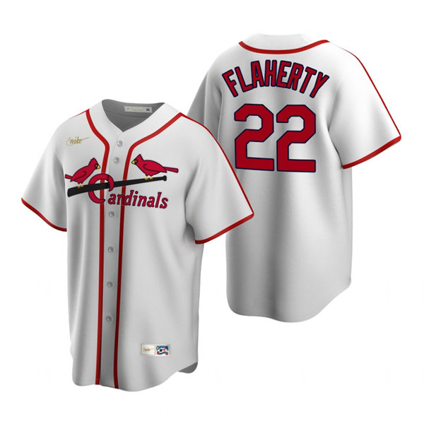 Mens St. Louis Cardinals #22 Jack Flaherty Nike White Cooperstown Collection Jersey