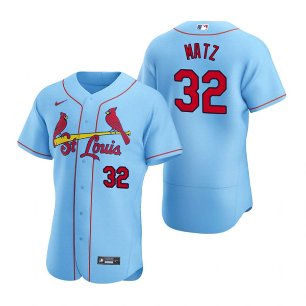 Men's St. Louis Cardinals #32 Steven Matz Nike Light Blue Alternate FlexBase Jersey