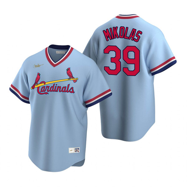 Men's St. Louis Cardinals #39 Miles Mikolas Nike Light Blue Pullover Cooperstown Collection Jersey