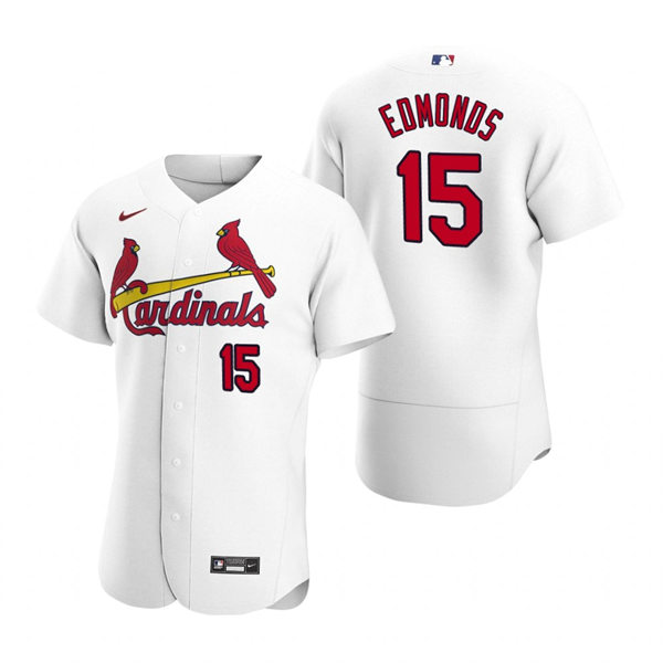 Mens St. Louis Cardinals Retired Player #15 Jim Edmonds Nike White Home Flex Base Jersey