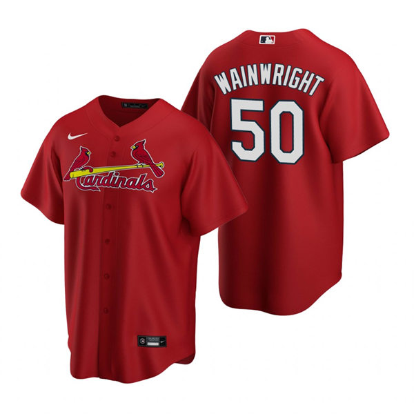 Mens St. Louis Cardinals #50 Adam Wainwright Nike Red Alternate CoolBase Jersey
