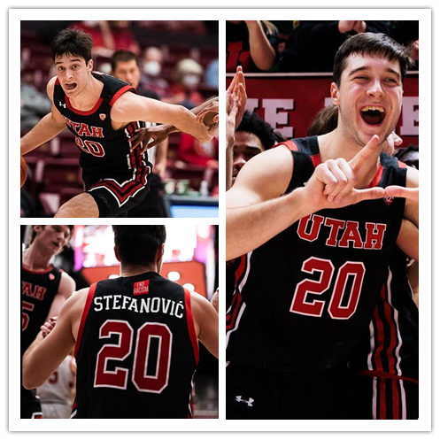 Mens Youth Utah Utes #20 Lazar Stefanovic Black Under Armour College Basketball Game Jersey