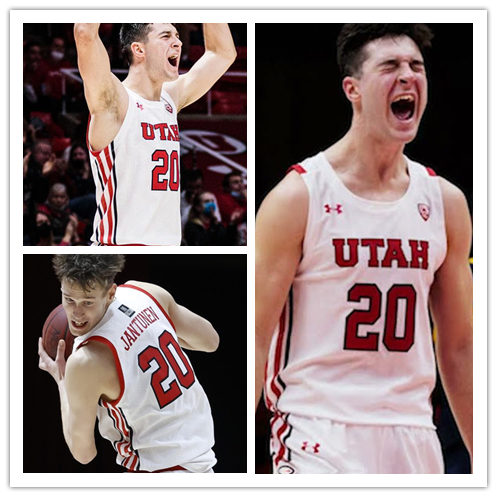Mens Youth Utah Utes #20 Lazar Stefanovic White Under Armour College Basketball Game Jersey