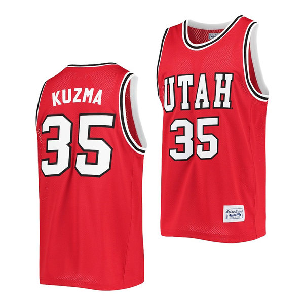 Mens Youth Utah Utes #35 Kyle Kuzma Red Original Retro Commemorative Classic Basketball Jersey