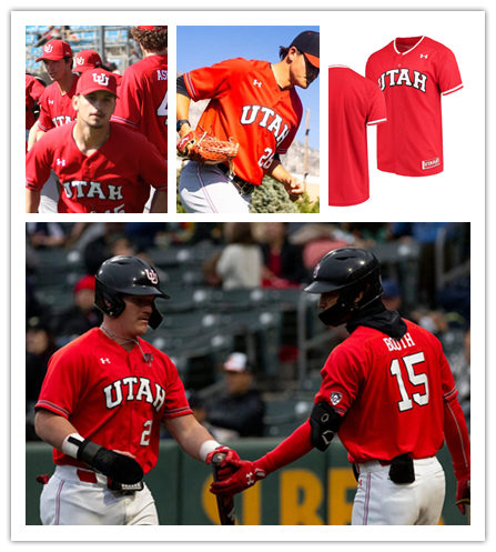 Mens Youth Utah Utes Custom Red Under Armour College Baseball Game Jersey