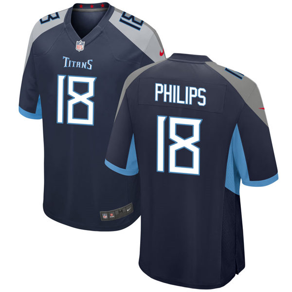Mens Tennessee Titans #18 Kyle Philips Nike Navy Vapor Untouchable Limited Jersey