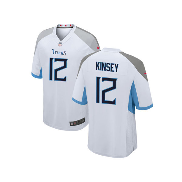 Mens Tennessee Titans #12 Mason Kinsey Nike White Away Vapor Limited Player Jersey