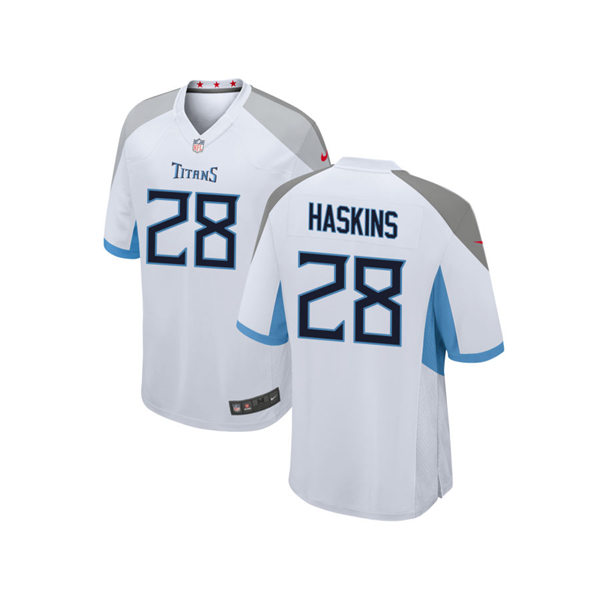 Mens Tennessee Titans #28 Hassan Haskins Nike White Away Vapor Limited Player Jersey
