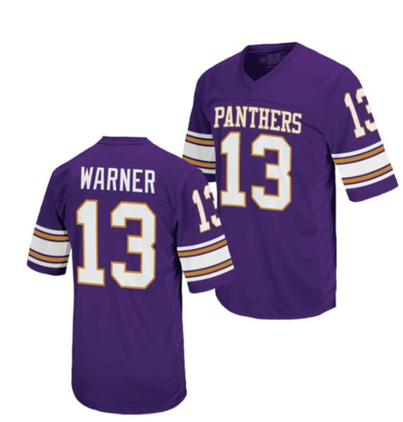 Mens Youth Northern Iowa Panthers #13 Kurt Warner Purple 1993 Retro College Football Jersey