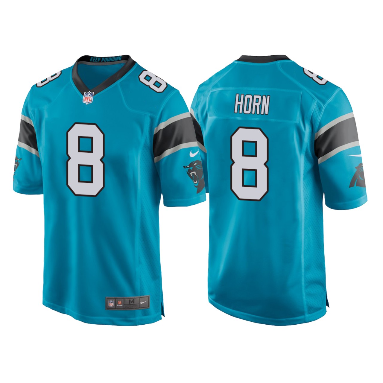 Youth Carolina Panthers #8 Jaycee Horn Nike Blue Limited Jersey