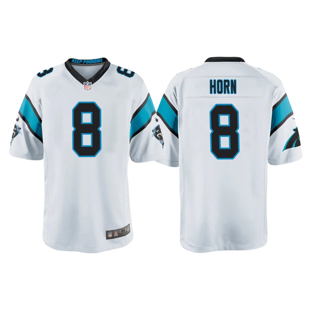 Youth Carolina Panthers #8 Jaycee Horn Nike White Limited Jersey