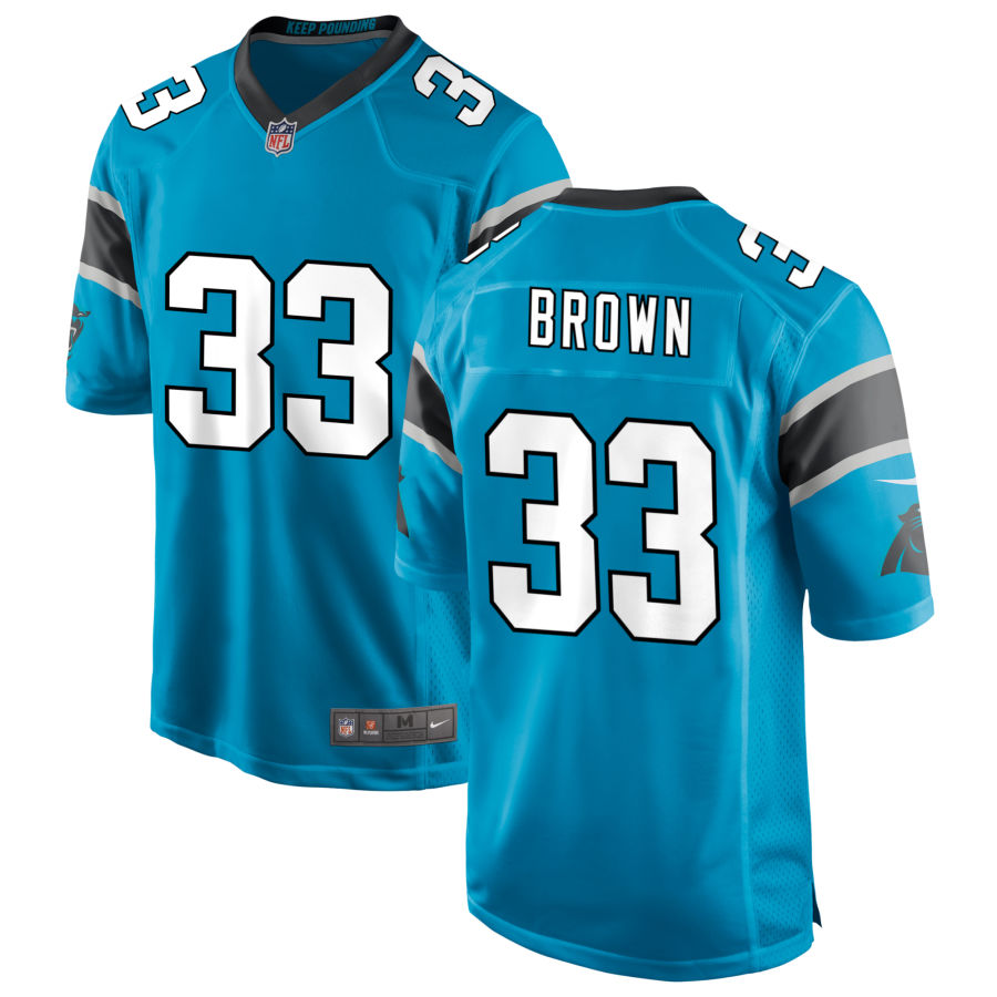 Mens Carolina Panthers #33 Spencer Brown Nike Blue Vapor Untouchable Limited Jersey