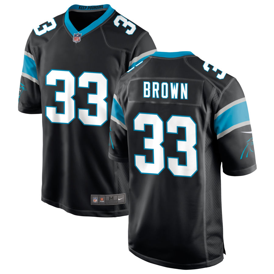 Mens Carolina Panthers #33 Spencer Brown Nike Black Vapor Untouchable Limited Jersey