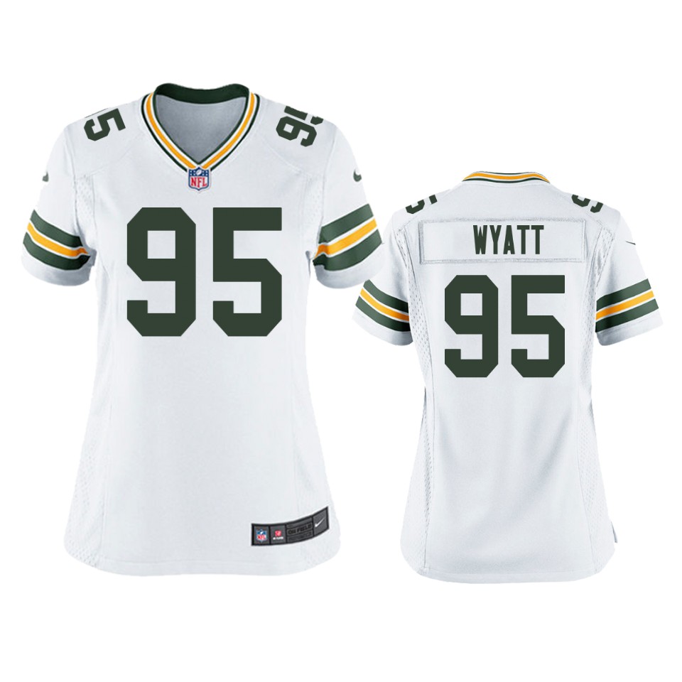 Women's Green Bay Packers #95 Devonte Wyatt White Vapor Limited Jersey