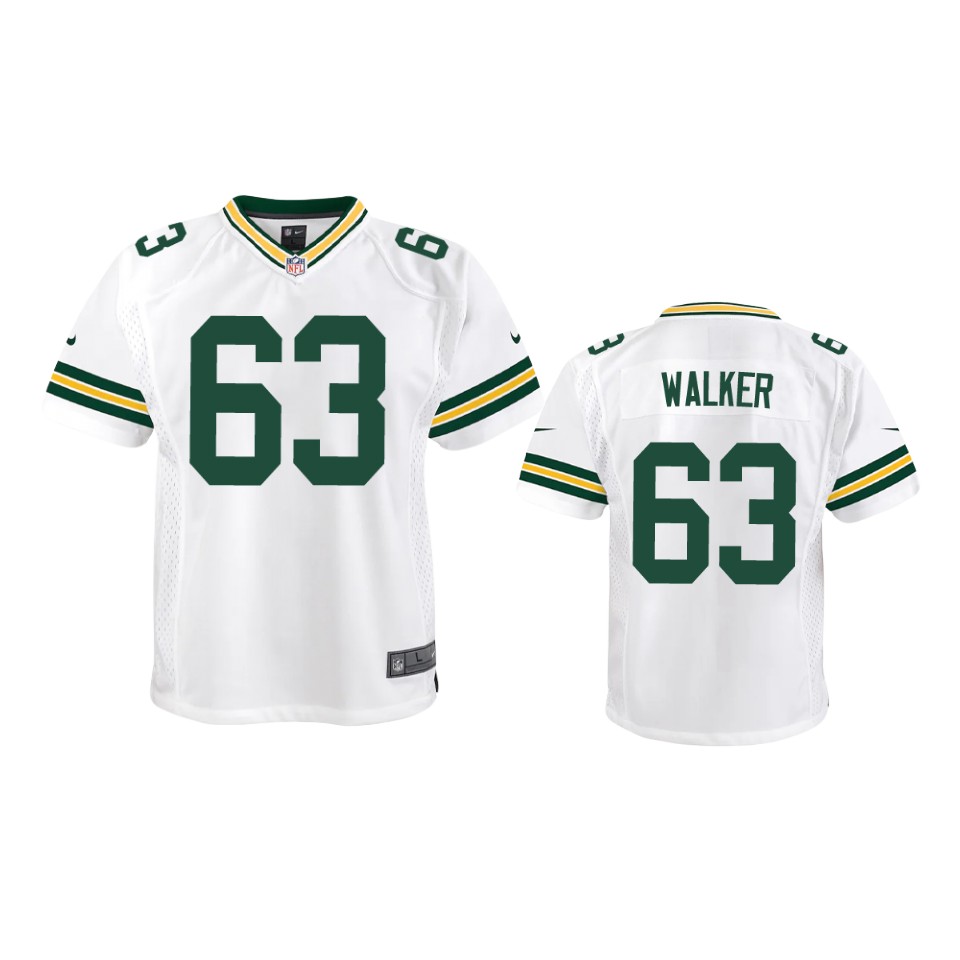 Youth Green Bay Packers #63 Rasheed Walker White Vapor Limited Jersey