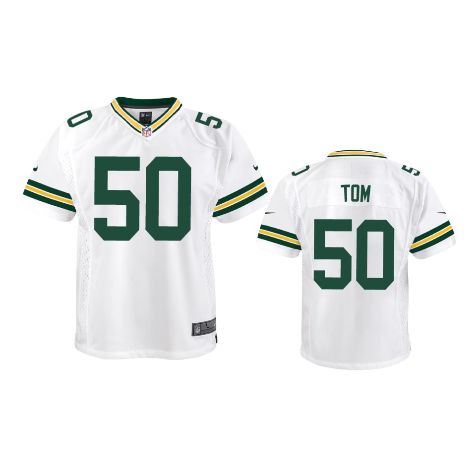 Youth Green Bay Packers #50 Zach Tom White Vapor Limited Jersey