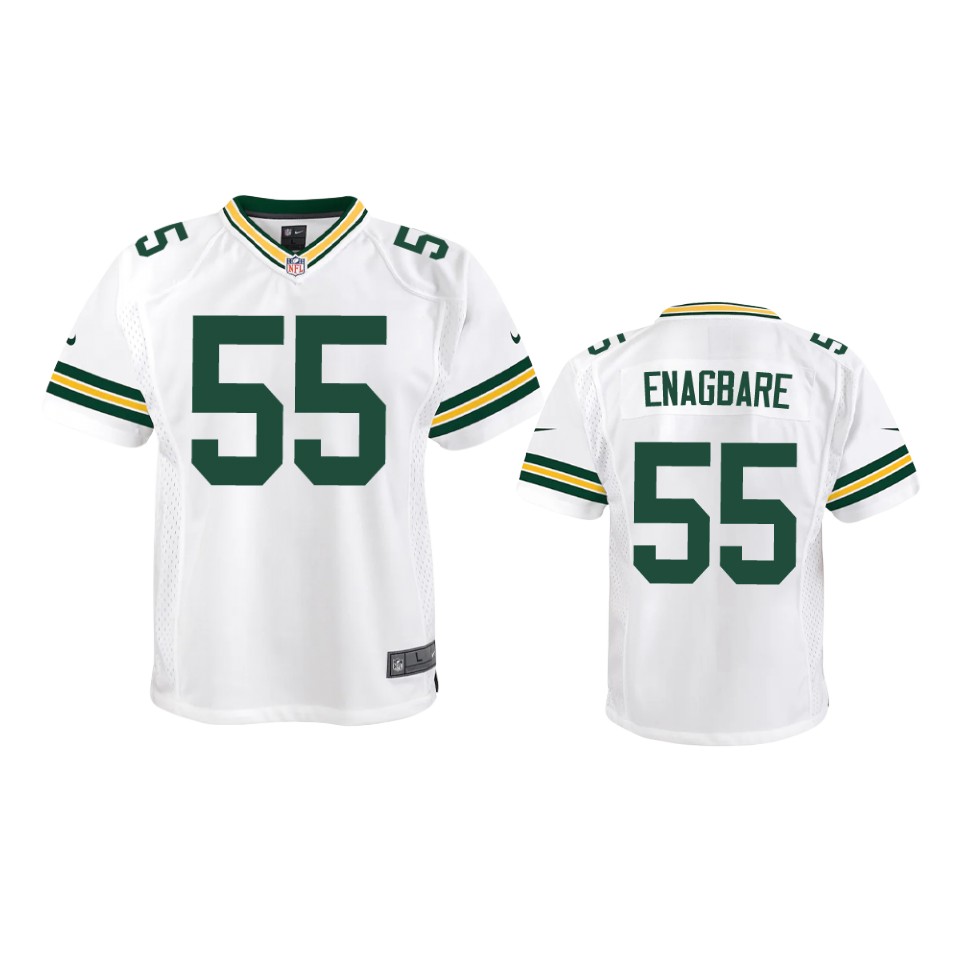 Youth Green Bay Packers #55 Kingsley Enagbare White Vapor Limited Jersey