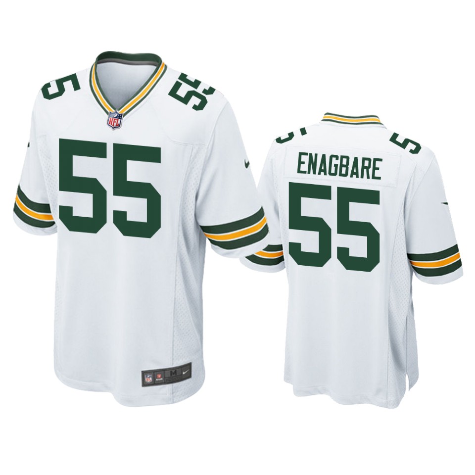 Mens Green Bay Packers #55 Kingsley Enagbare White Vapor Limited Player Jersey