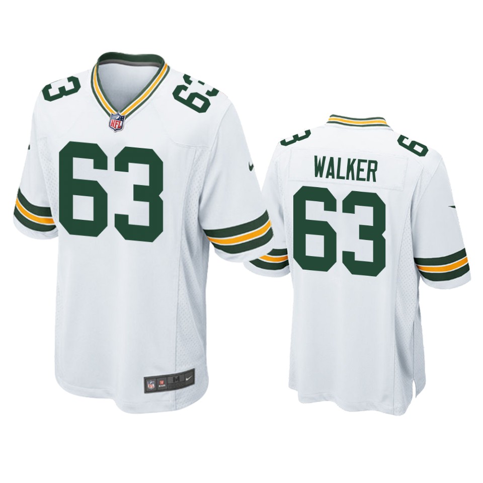 Mens Green Bay Packers #63 Rasheed Walker White Vapor Limited Player Jersey
