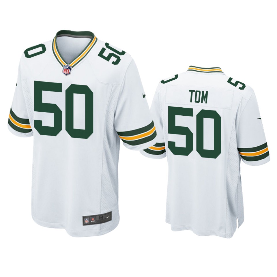 Mens Green Bay Packers #50 Zach Tom White Vapor Limited Player Jersey