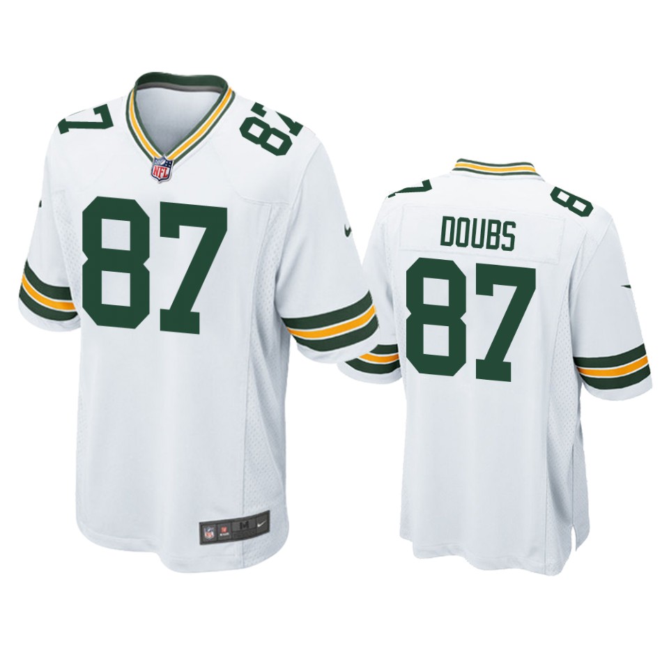 Mens Green Bay Packers #87 Romeo Doubs White Vapor Limited Player Jersey