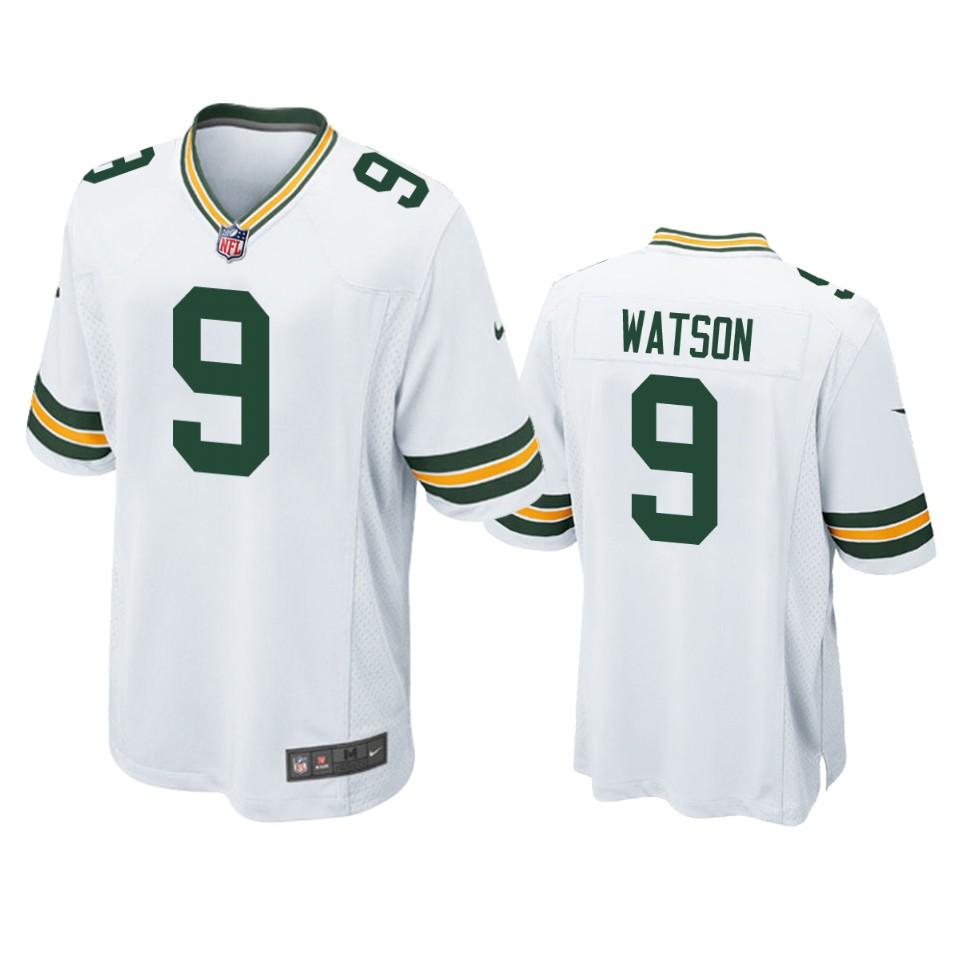 Mens Green Bay Packers #9 Christian Watson White Vapor Limited Player Jersey