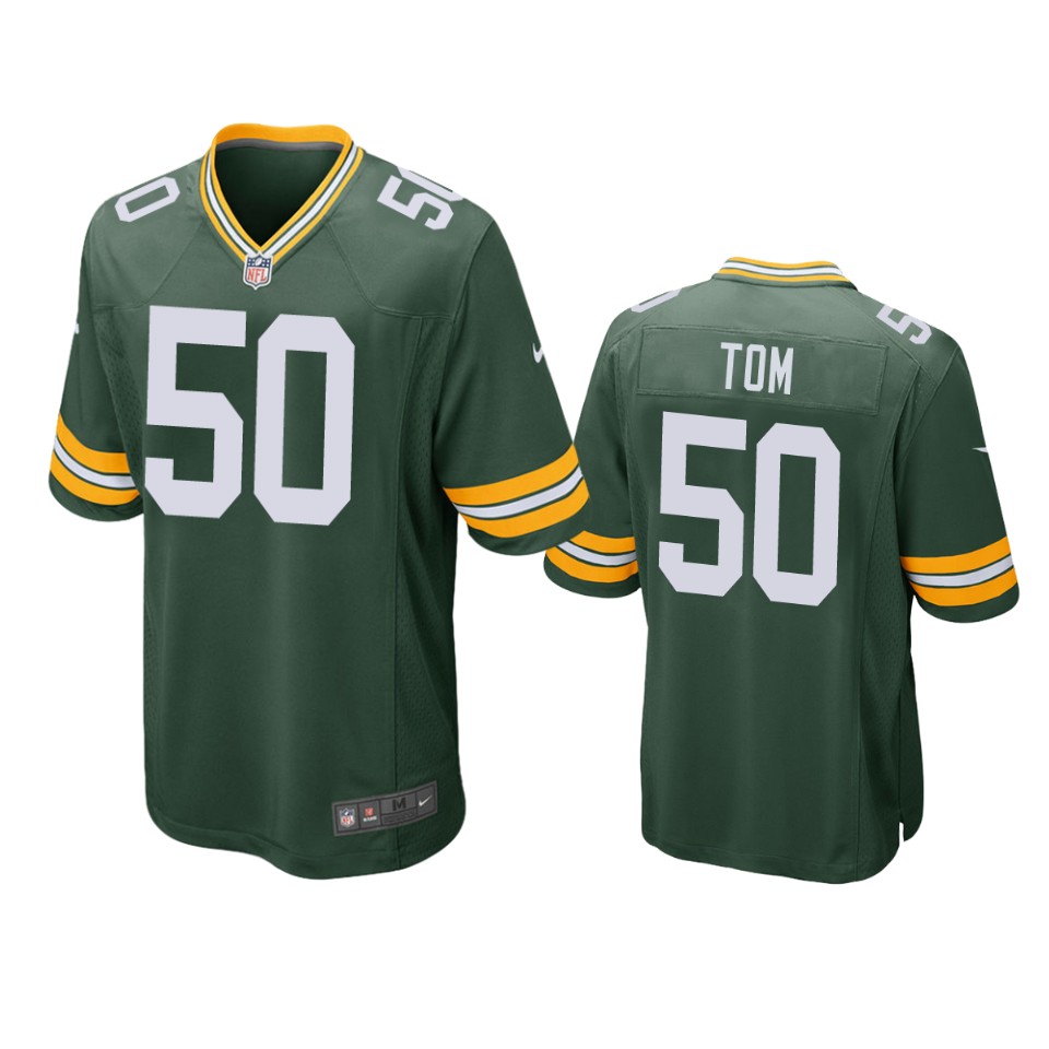 Mens Green Bay Packers #50 Zach Tom Green Vapor Limited Player Jersey