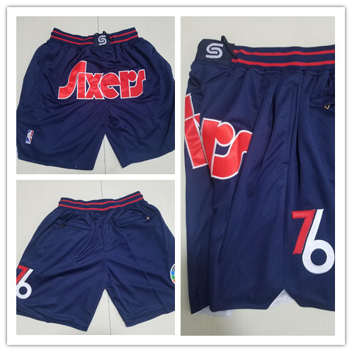 Mens Philadelphia 76ers Navy Nike 2021-22 City Edition Swingman Embroidered Shorts