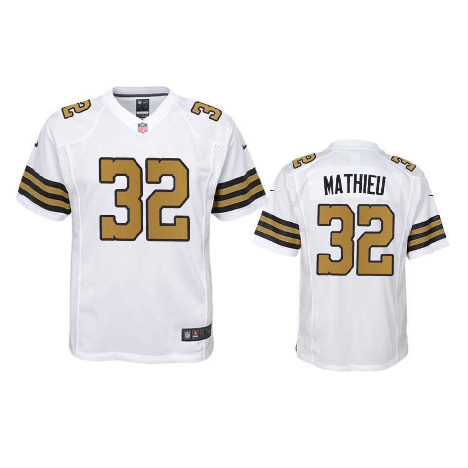 Youth New Orleans Saints #32 Tyrann Mathieu White Color Rush Jersey