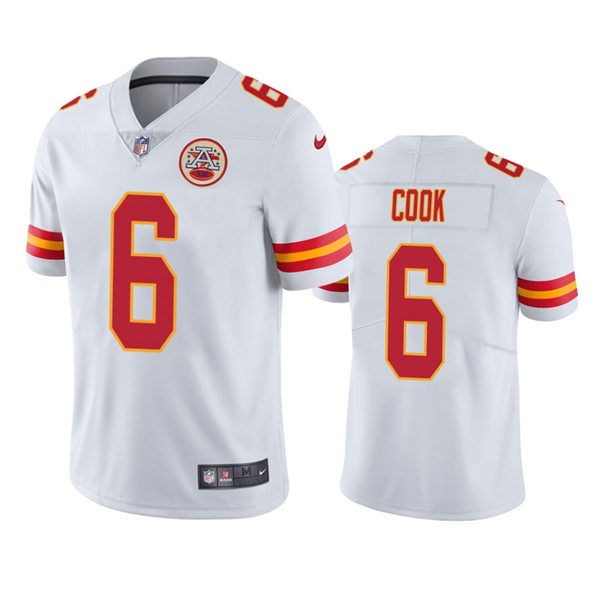 Men's Kansas City Chiefs #6 Bryan Cook White Vapor Untouchable Limited Jersey