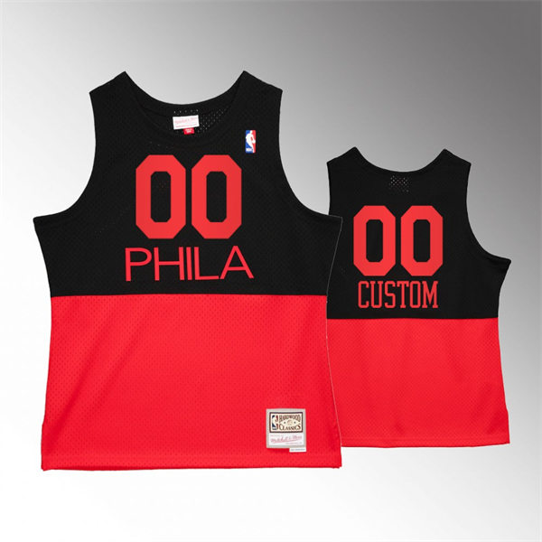 Men's Youth Philadelphia 76ers Custom Mitchell & Ness Black 2003-2004 Hardwood Classics Reload Jersey