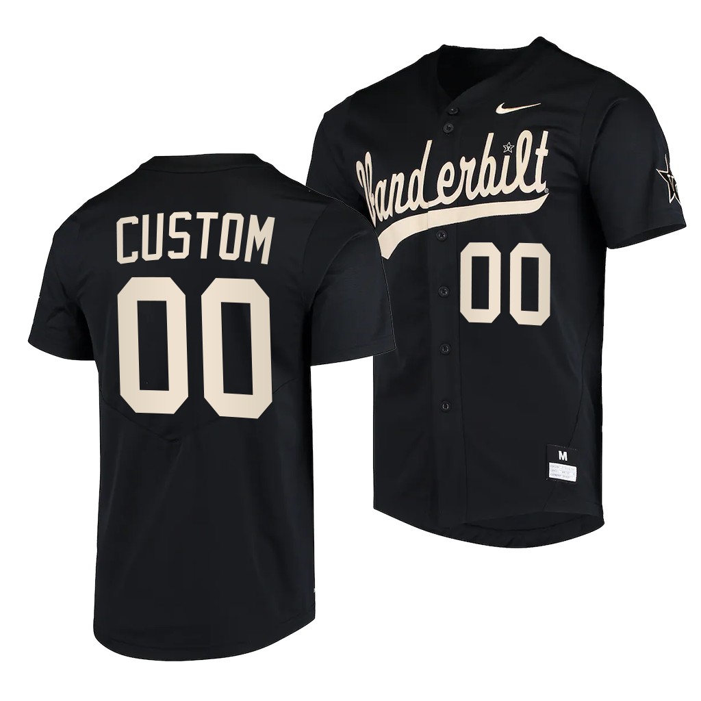 Men's Youth Vanderbilt Commodores Custom Nike 2022 Black Gold College Game Baseball Jersey