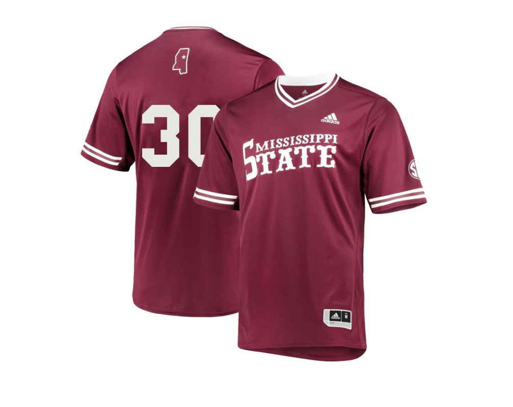 Mens Youth Mississippi State Bulldogs #30 Von Seibert Maroon Pullover College Baseball Game Jersey