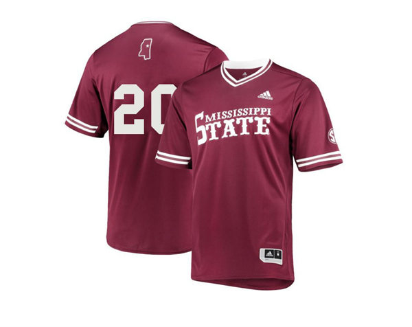 Mens Youth Mississippi State Bulldogs #20 Luke Hancock Maroon Pullover College Baseball Game Jersey