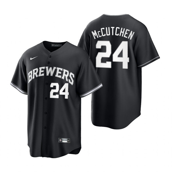 Mens Milwaukee Brewers #24 Andrew McCutchen Nike 2022 Black Collection Jersey