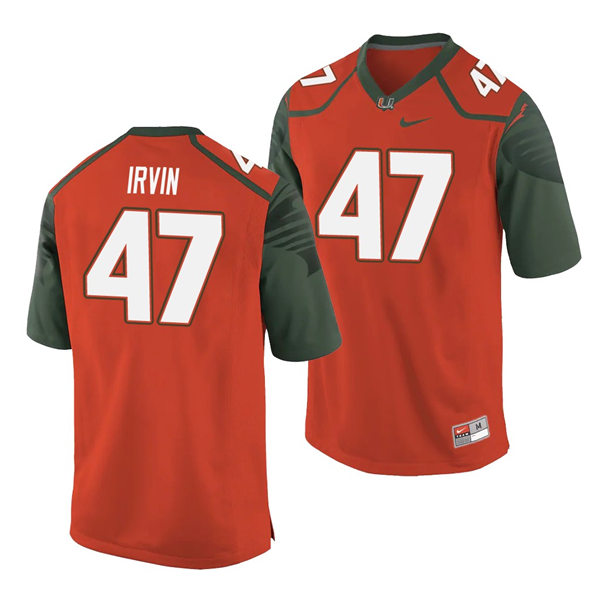 Mens Miami Hurricanes 47 Michael Irvin Nike Orange Limited Throwback