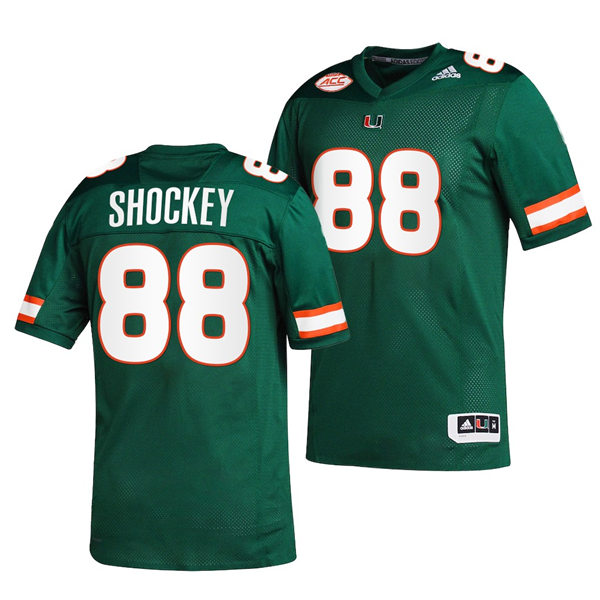 Mens Youth Miami Hurricanes #88 Jeremy Shockey Adidas Green College football Game Jersey