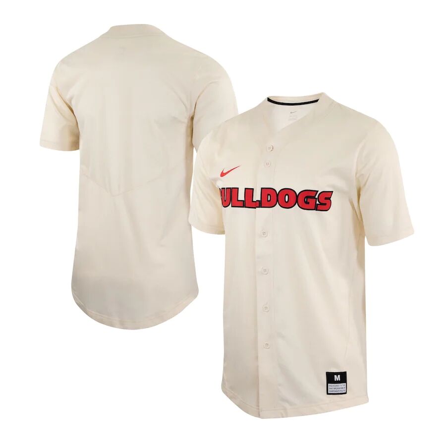 Mens Youth Georgia Bulldogs Blank Nike Natural College Baseball Team Jersey