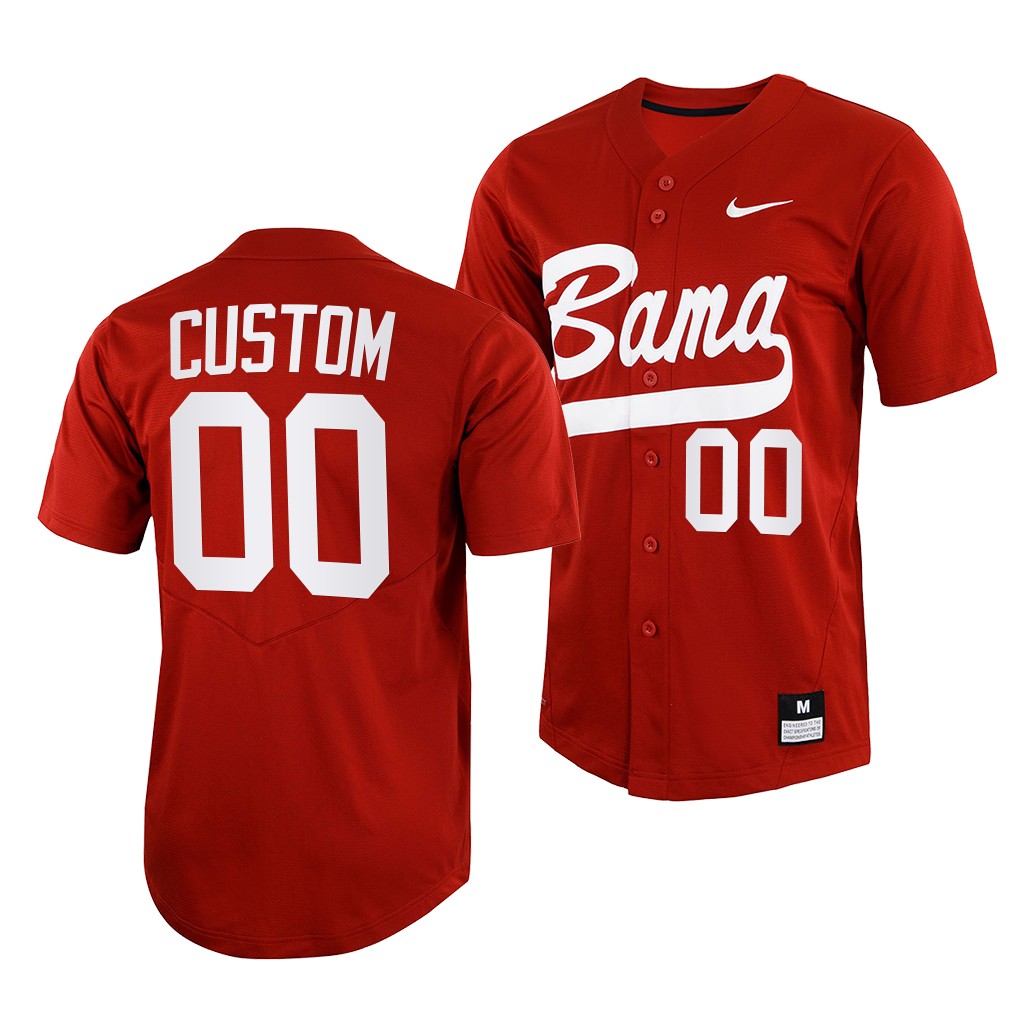 Mens Youth Alabama Crimson Tide Custom Nike Crimson College Baseball Softball Game Jersey