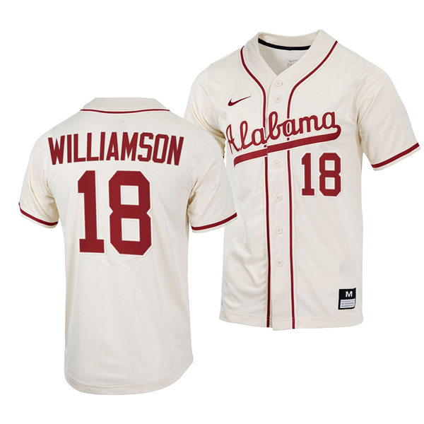 Mens Youth Alabama Crimson Tide #18 Drew Williamson Natural College Baseball Limited Jersey