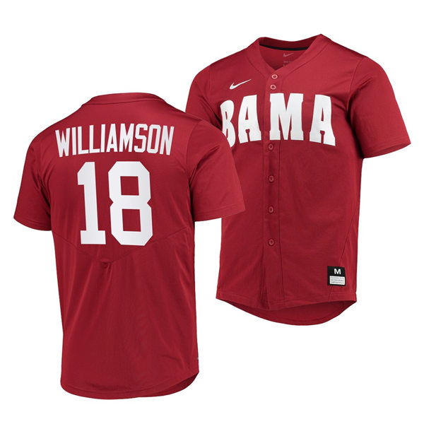 Mens Youth Alabama Crimson Tide #18 Drew Williamson 2020 Crimson BAMA College Baseball Limited Jersey