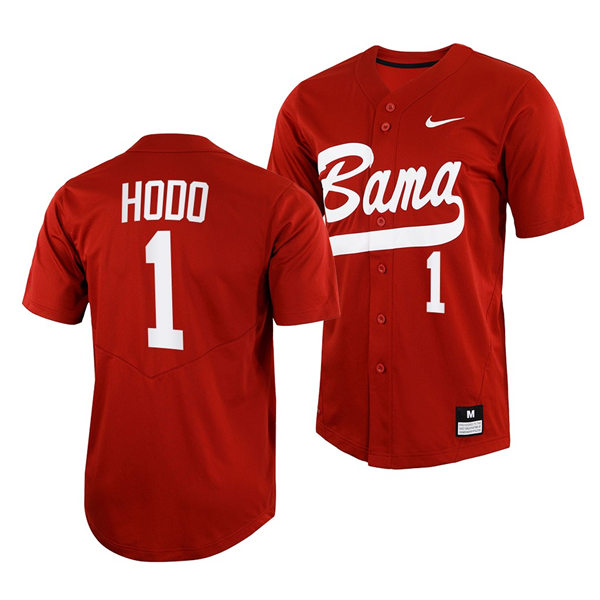 Mens Youth Alabama Crimson Tide #1 Will Hodo Crimson College Baseball Softball Limited Jersey