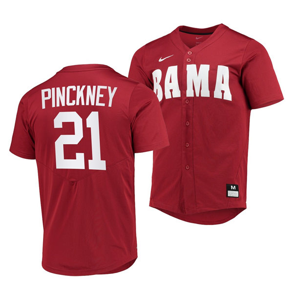 Mens Youth Alabama Crimson Tide #21 Andrew Pinckney 2020 Crimson BAMA College Baseball Limited Jersey